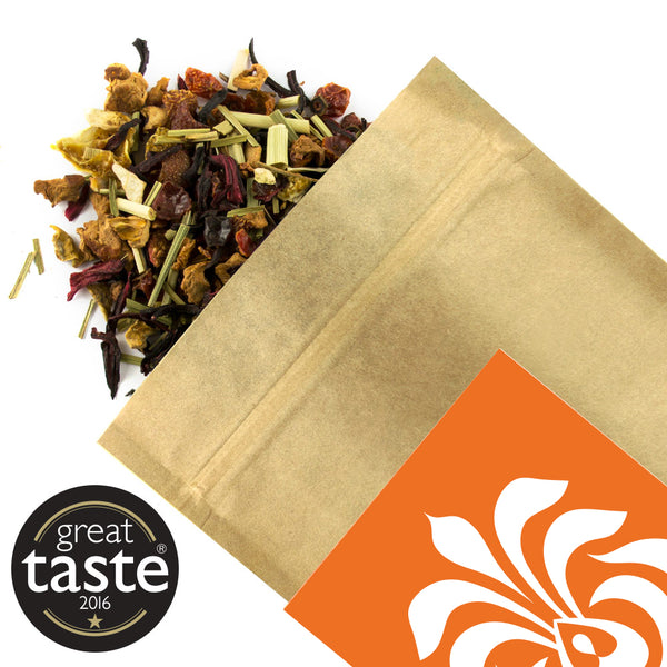 Apple Grapefruit Organic Loose Leaf Tea Shirt Tailored Refreshment caffeine-free herbal infusion